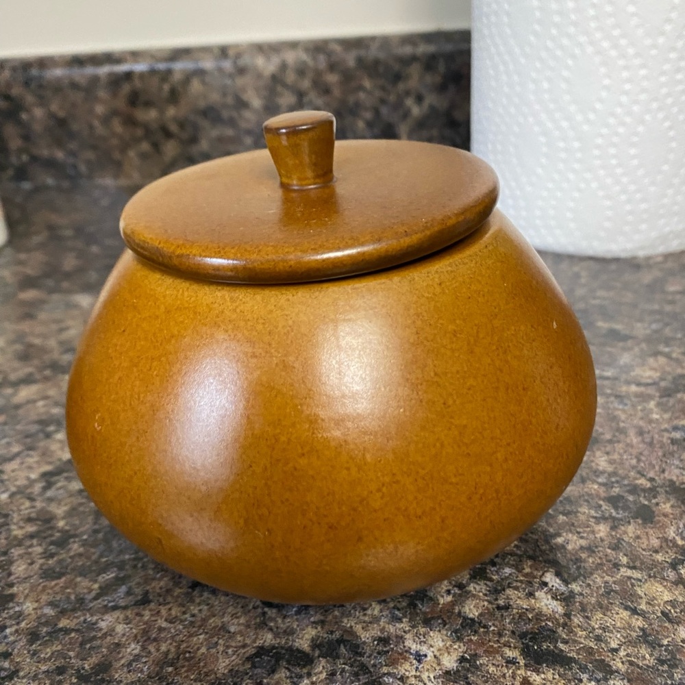 STUDIO MCGEE NEW small ceramic canister with lid -brown
